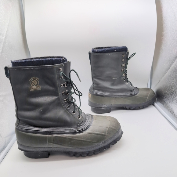 Lacrosse Iceman Men's Black and Olive Snow Boots Steel Shank - Picture 6 of 8